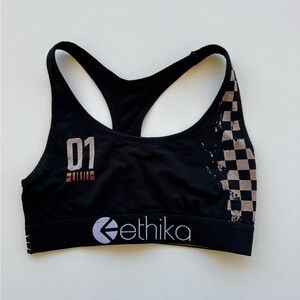 ✨Vintage Ethika Black Sports Bra with Checkered Design✨